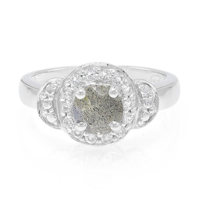Anillo en plata con Espectrolita