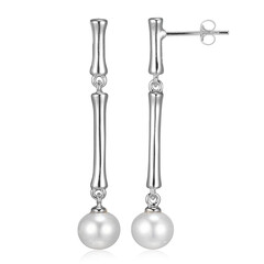 Pendientes en plata con Perla Freshwater
