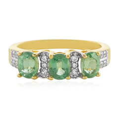 Anillo en plata con Cianita menta