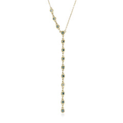 Collar en oro con Diamante VS1 azul cielo