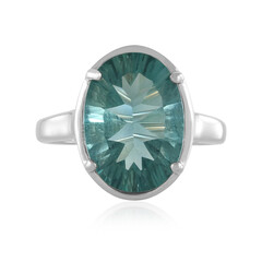 Anillo en plata con Fluorita verde