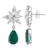 Pendientes en plata con Cuarzo verde bosque
