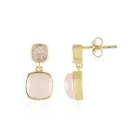 Pendientes en plata con Calcedonia rosa