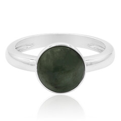 Anillo en plata con Jadeita verde