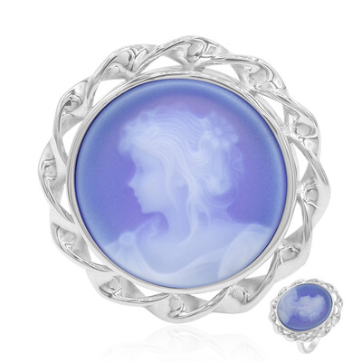 Anillo en plata con Ágata de lazo azul