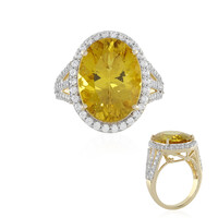 Anillo en oro con Apatita dorada