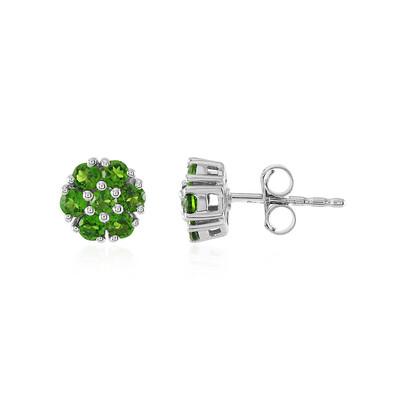 Pendientes en plata con Diópsido de Rusia