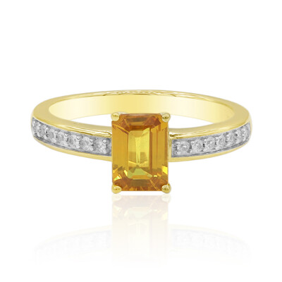 Anillo en oro con Zafiro naranja de Ban Ka Cha