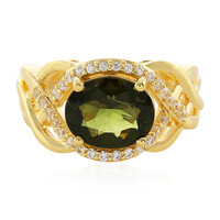 Anillo en plata con Moldavita