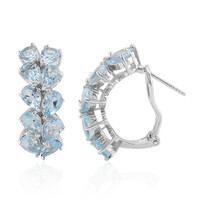 Pendientes en plata con Topacio azul cielo