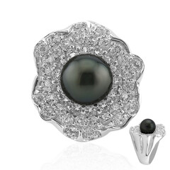 Anillo en plata con Perla cultivada de Tahití (TPC)