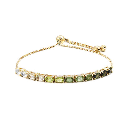 Brazalete en plata con Turmalina verde