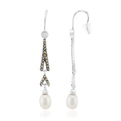 Pendientes en plata con Perla blanca Freshwater