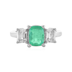 Anillo en plata con Esmeralda de Rusia