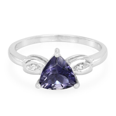 Anillo en plata con Iolita de Ceilán
