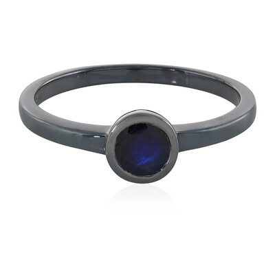 Anillo en plata con Zafiro azul de Madagascar