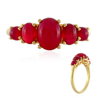 Anillo en plata con Calcedonia frambuesa