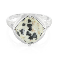 Anillo en plata con Jaspe Dálmata