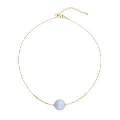 Collar en plata con Ágata de lazo azul