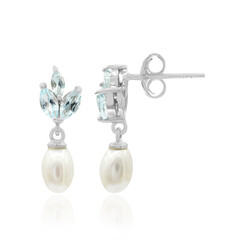 Pendientes en plata con Perla Freshwater