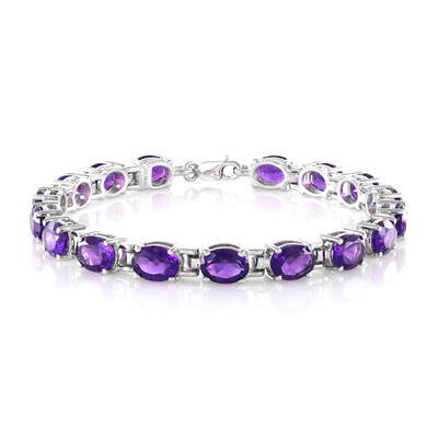 Brazalete en plata con Amatista de Zambia