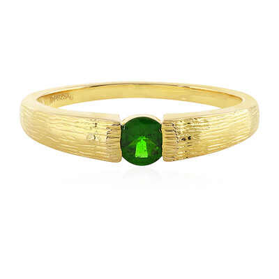 Anillo en plata con Diópsido de Rusia