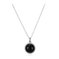 Collar en plata con Ágata negro