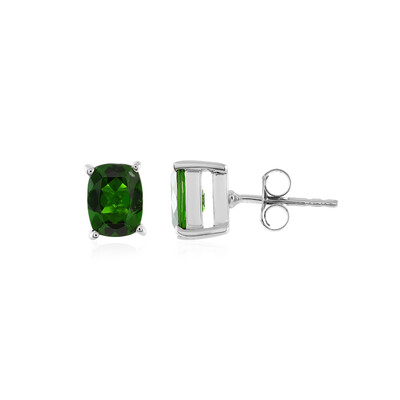 Pendientes en plata con Diópsido de Rusia