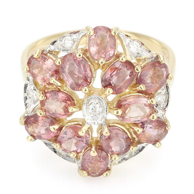 Anillo en oro con Zafiro Padparascha no calentado (AMAYANI)