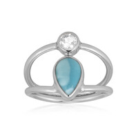 Anillo en plata con Larimar (Bali Barong)