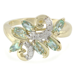 Anillo en oro con Turmalina Paraíba de Brasil