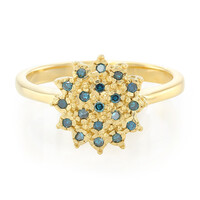 Anillo en plata con Diamante azul rey