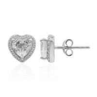 Pendientes en plata con Topacio blanco