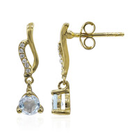 Pendientes en plata con Topacio azul cielo