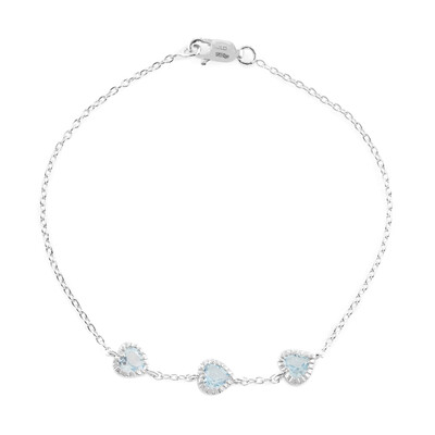 Brazalete en plata con Topacio azul cielo