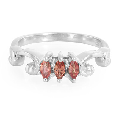 Anillo de hombre en plata con Rubí rojo atardecer