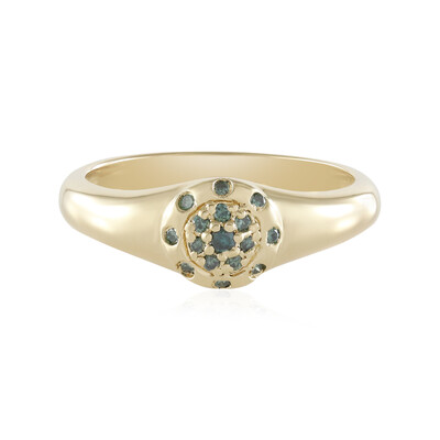 Anillo en plata con Diamante azul I2