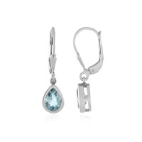 Pendientes en plata con Topacio azul cielo