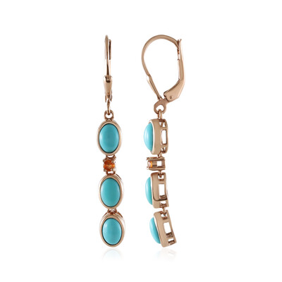 Pendientes en plata con Turquesa bella durmiente (KM by Juwelo)