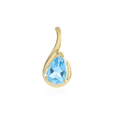 Colgante en plata con Topacio azul suizo