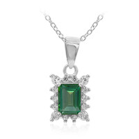Collar en plata con Topacio verde mariposa
