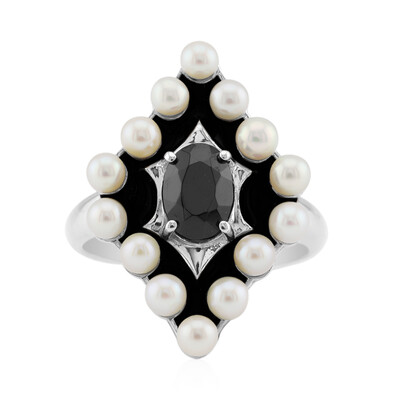 Anillo en plata con Espinela negra (Remy Rotenier)