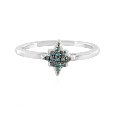 Anillo en plata con Diamante azul SI1