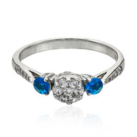 Anillo en plata con Apatita azul neón