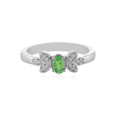 Anillo en plata con Tsavorita