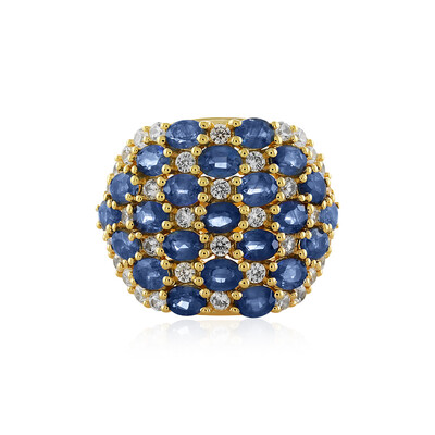 Anillo en plata con Zafiro azul