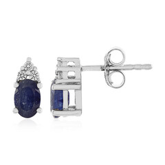 Pendientes en plata con Zafiro azul de Madagascar