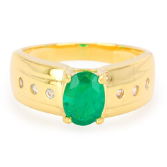 Anillo de hombre en oro con Esmeralda de Bahía