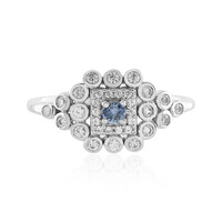 Anillo en plata con Zafiro azul Ceylon sin calentar