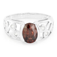 Anillo en oro con Zircón canela rosado